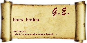 Gara Endre névjegykártya
